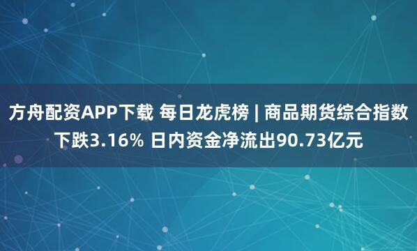 方舟配资APP下载 每日龙虎榜 | 商品期货综合指数下跌3.16% 日内资金净流出90.73亿元