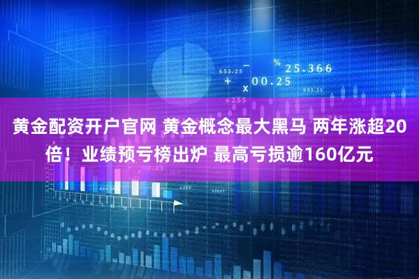 黄金配资开户官网 黄金概念最大黑马 两年涨超20倍！业绩预亏榜出炉 最高亏损逾160亿元